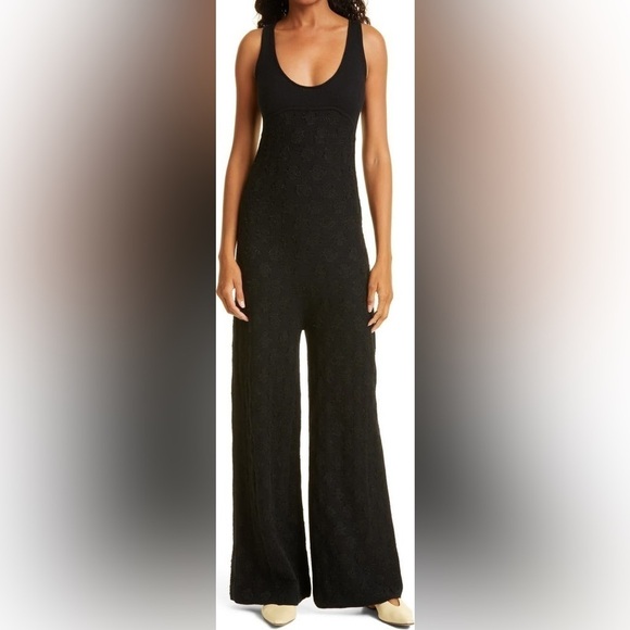 Rebecca Taylor Black Sleeveless Doily Jumpsuit - Picture 3 of 12